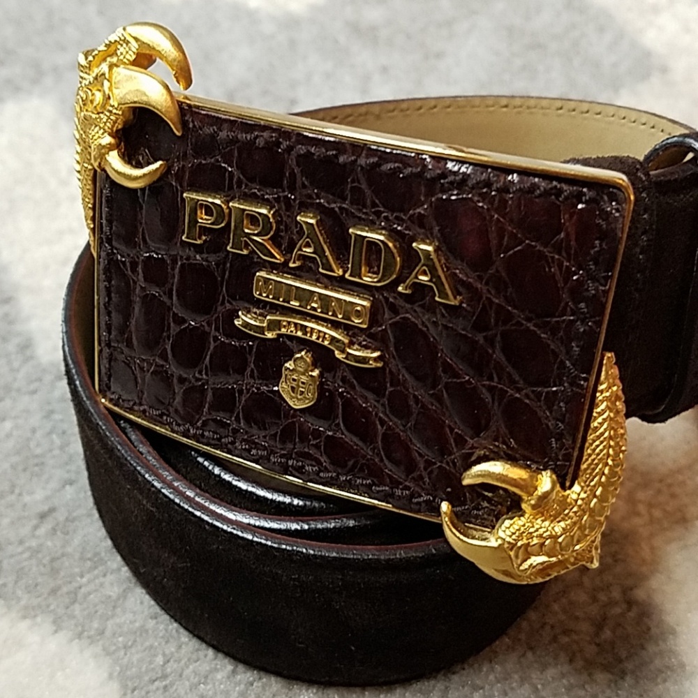 AUTHENTIC Prada Dragon Claw Suede Belt RARE PIECE